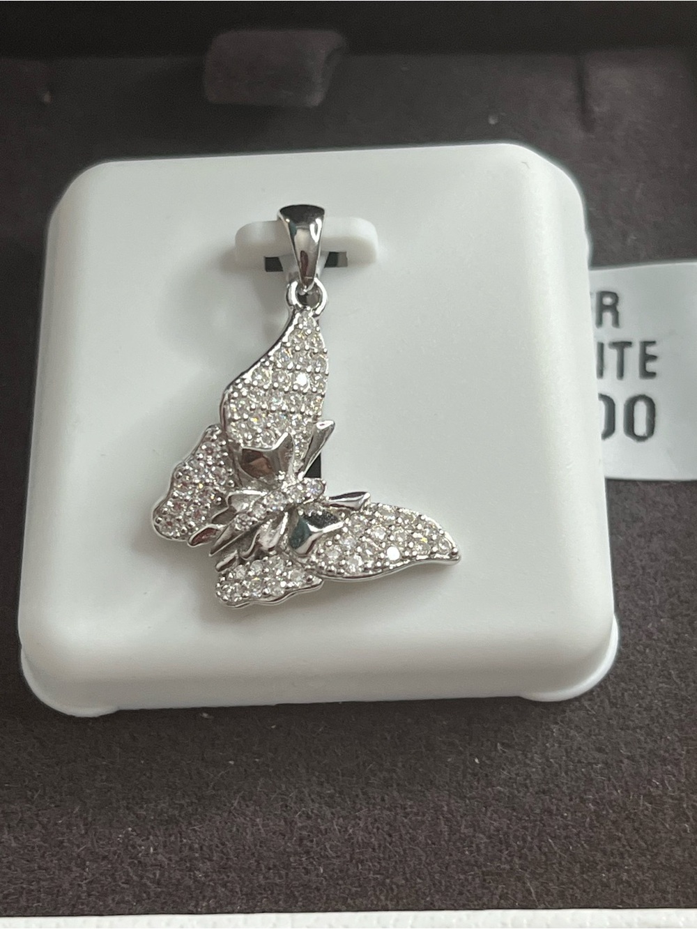 925 Sterling Silver 1.00 CTW Moissanite Butterfly Pendant